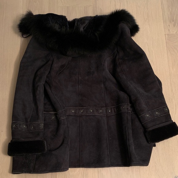 Valentino Dark Teddy Jacket with Fur Accents - Picture 2 of 9